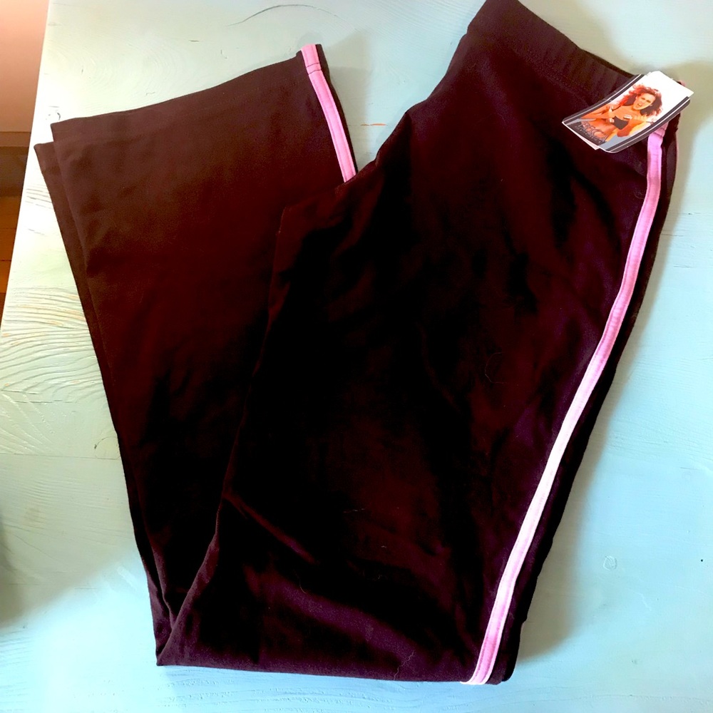 Becca Sport - X-large (16”waist laying flat) brown sportswear pink accents NWT
